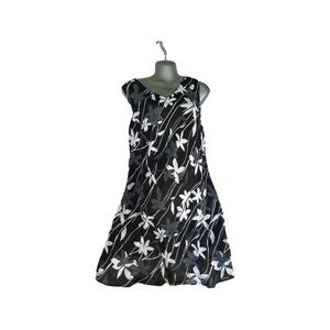 Size 22 Mlle Gabrielle Black&White Floral Lined Summer Dress